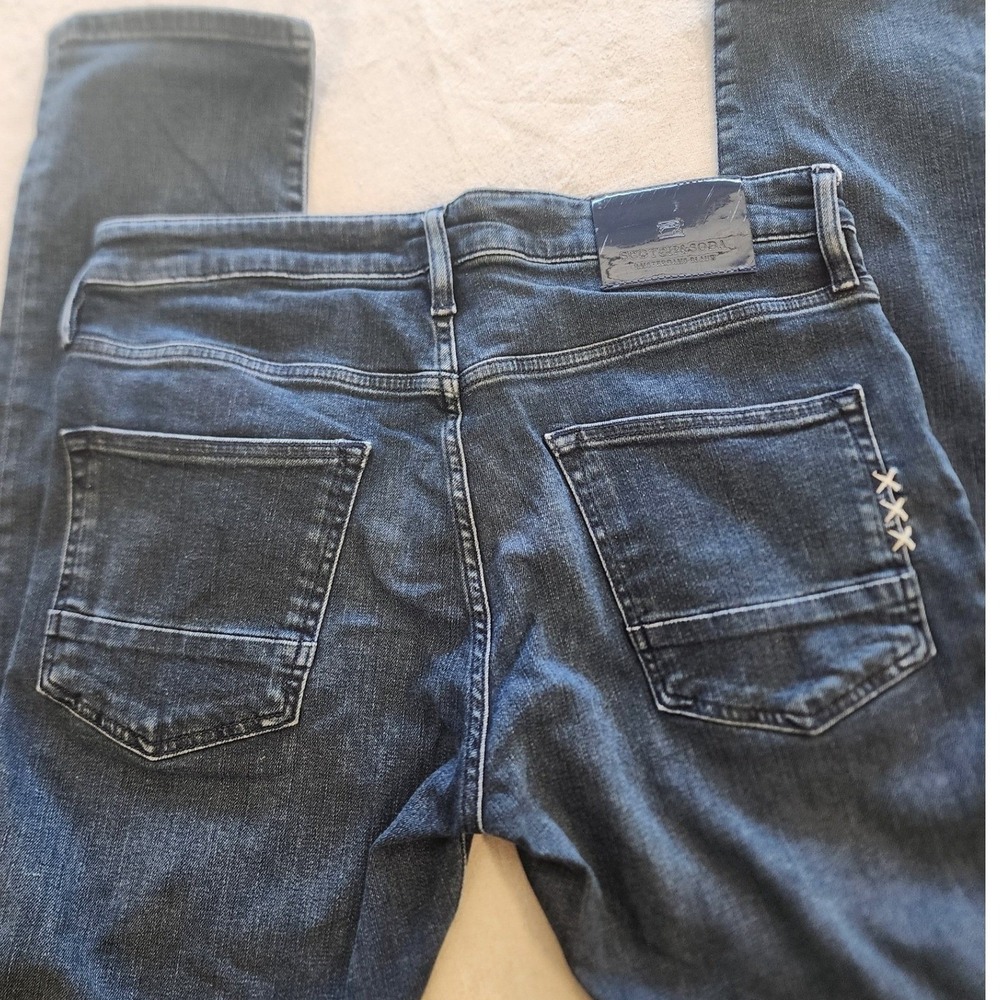 🥃Scotch & Soda🔥 Blauw Indigo Button Fly Jeans streetwear dark Y2K indiesleaze